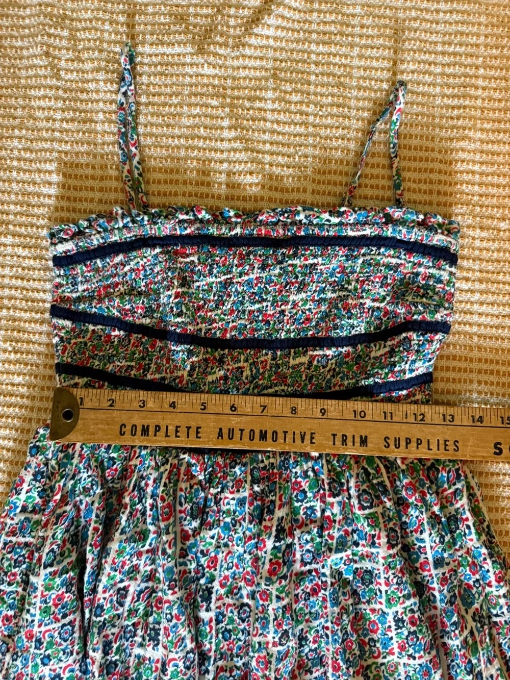 Free People Bali Checked Out Romper with smocked bodice